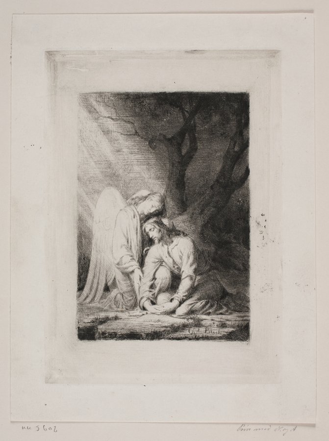 겟세마네에서 고뇌하며 기도하시는 예수와 그를 위로하는 천사를 그린 칼 블로흐의 명작